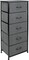 Sorbus Narrow 5 Drawers Nightstand with Steel Frame, Wood Top, Easy Pull Fabric Bins for Home, Bedroom, Office & Dorm